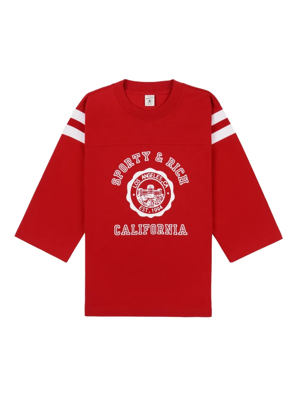 

Топ с графическим принтом в полоску Sporty & Rich, красный