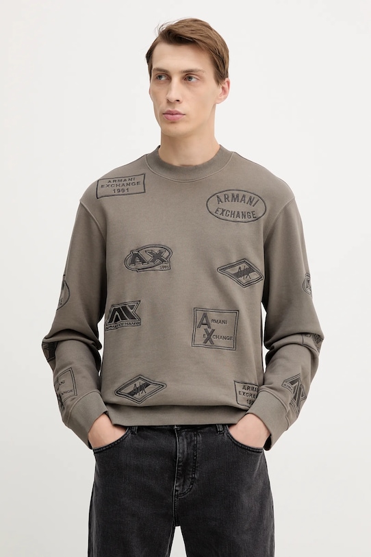 

Хлопковая толстовка Armani Exchange, серый