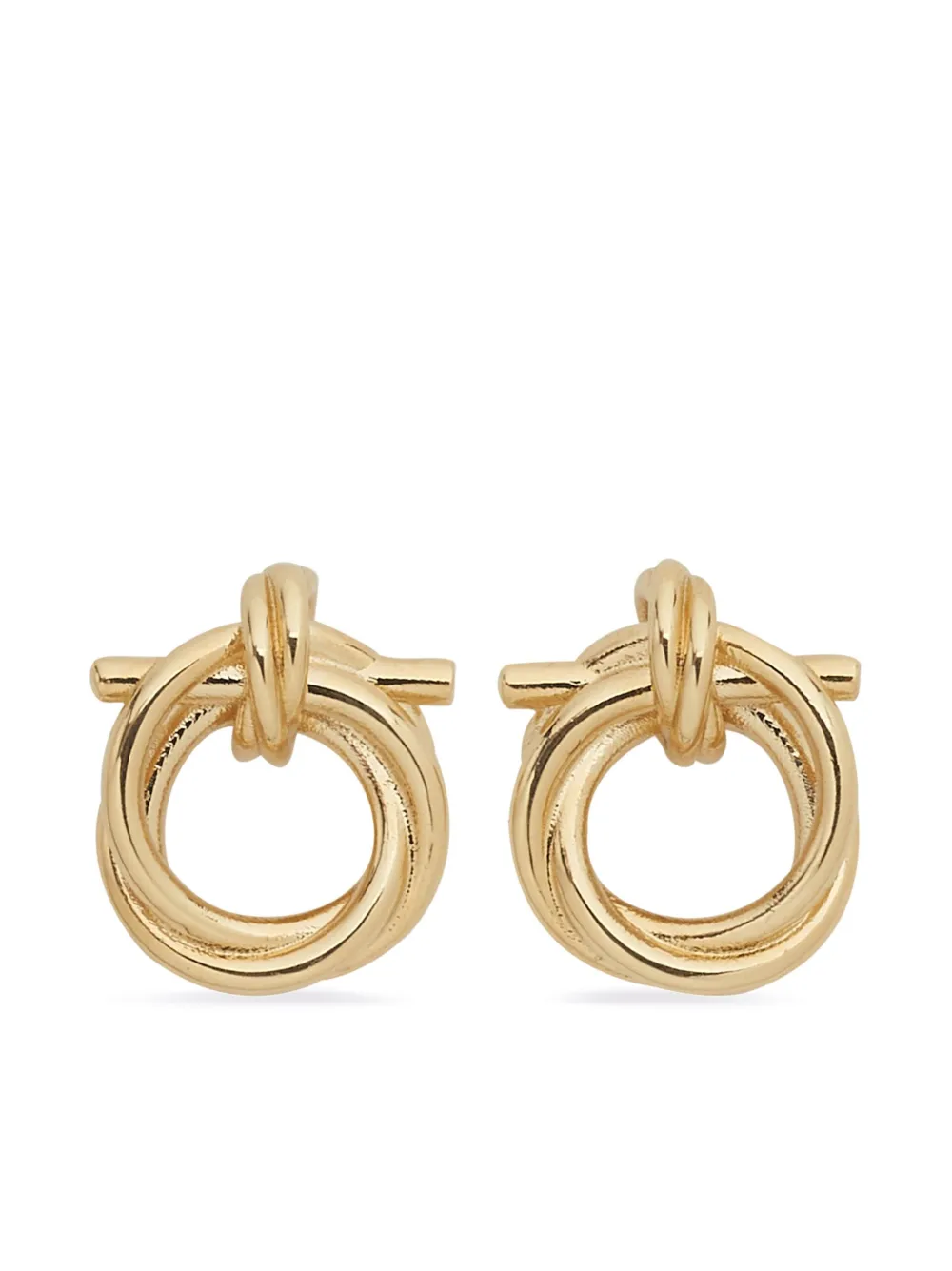 

Витые серьги-кольца с декором Gancini Ferragamo, золотой