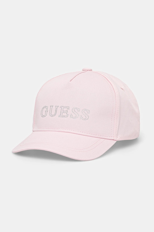 

Детская хлопковая кепка с козырьком Guess, розовый