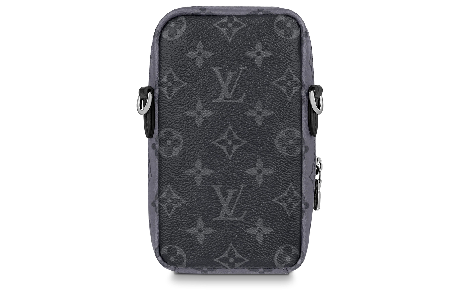 LOUIS VUITTON Кожаная вставка из телячьей кожи с покрытием из ткани чехол для телефона через плечо унисекс серый Regular — фото 3
