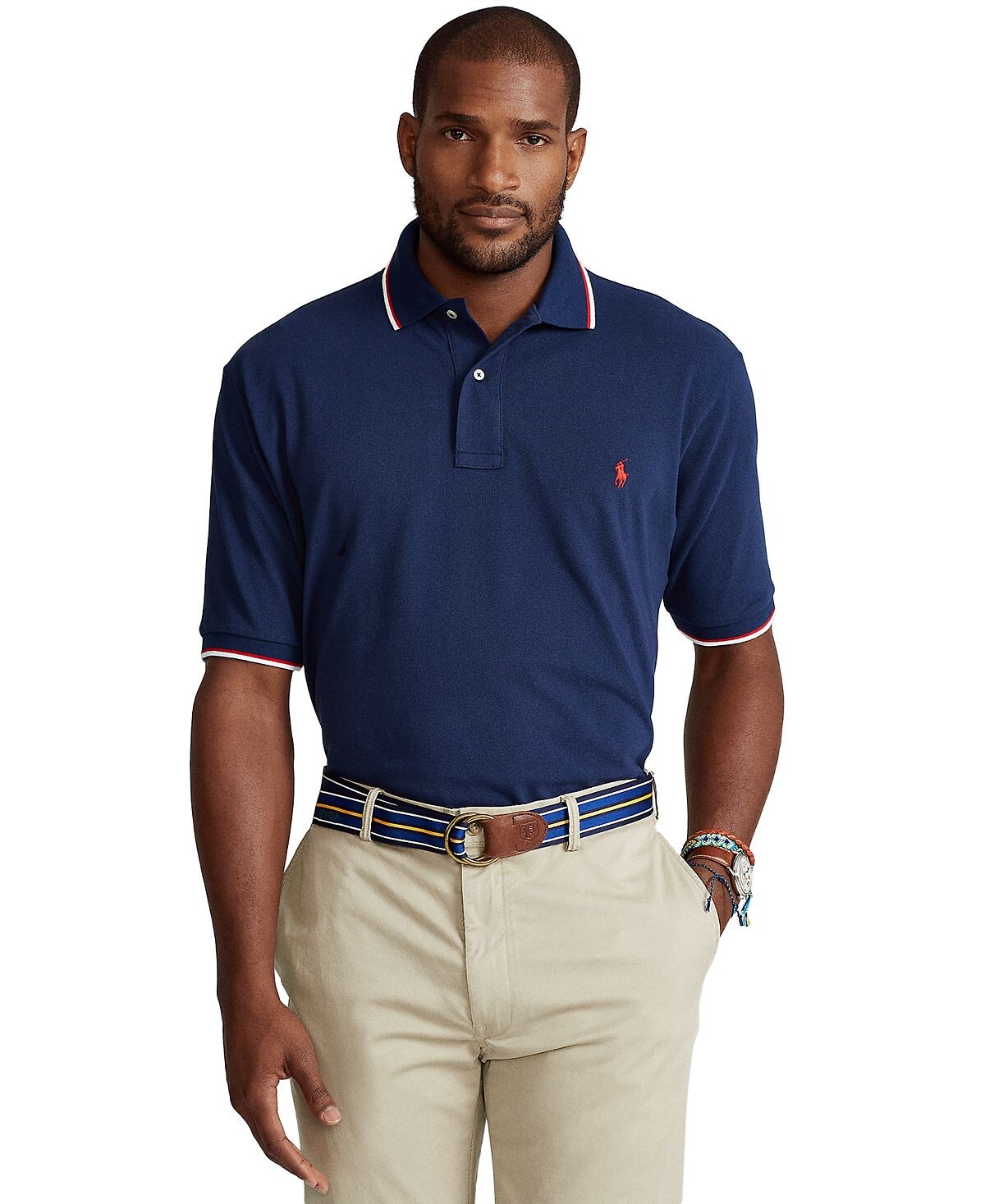 

Мужская рубашка-поло в сетку больших и высоких размеров Polo Ralph Lauren