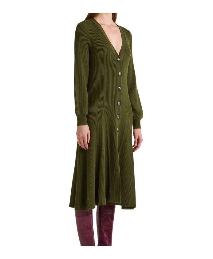 

Кардиган из ребристой вязки с рельефным рисунком Maliparmi, зеленый