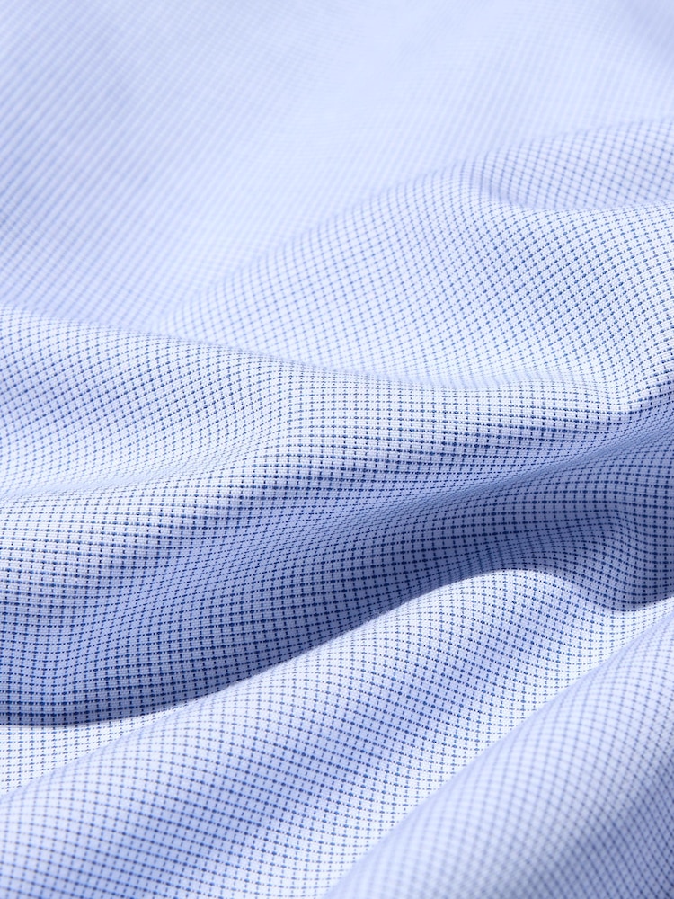 Приталенная рубашка super non-iron slim fit в клетку Uniqlo, цвет 64 синий — фото 2