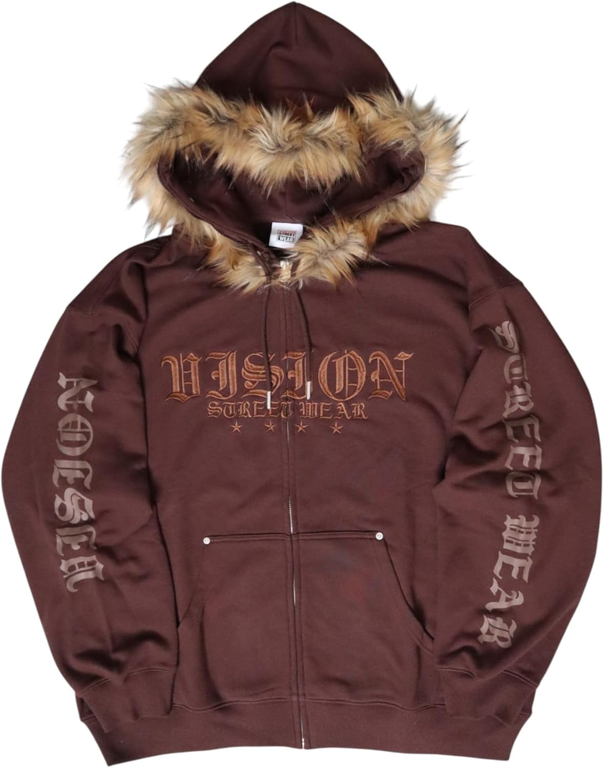 

Толстовка на молнии с капюшоном из искусственного меха, унисекс Vision Street Wear