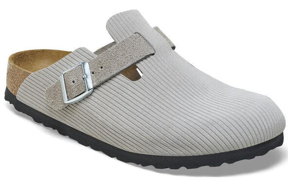 Тапочки boston suede embossed 'corduroy stone coin' Birkenstock, серый — фото 2