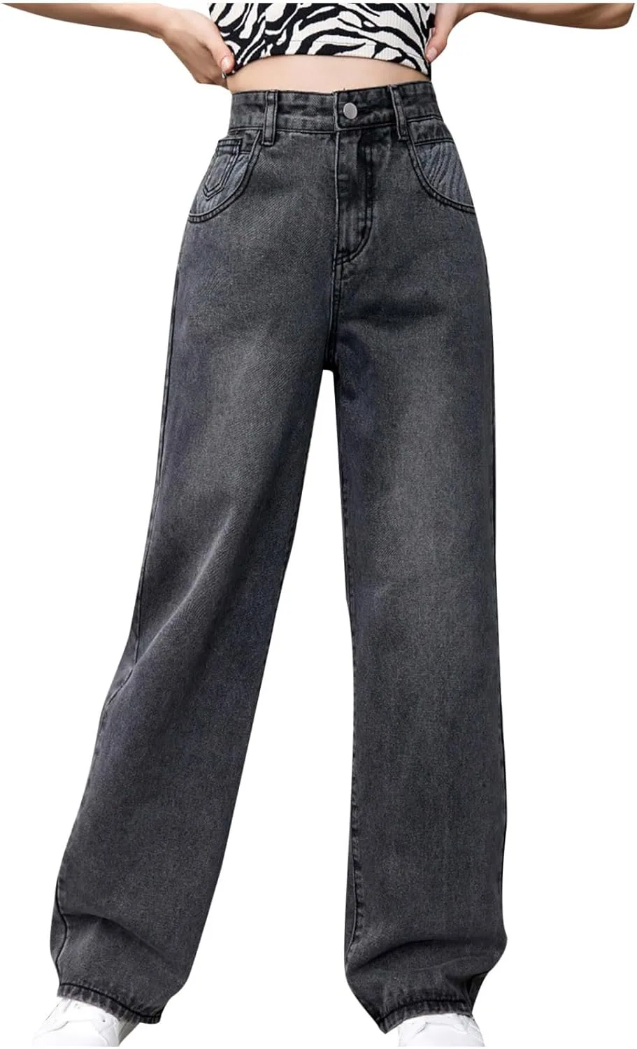 

Прямые джинсы для женщин Cargo High Waisted Stretch