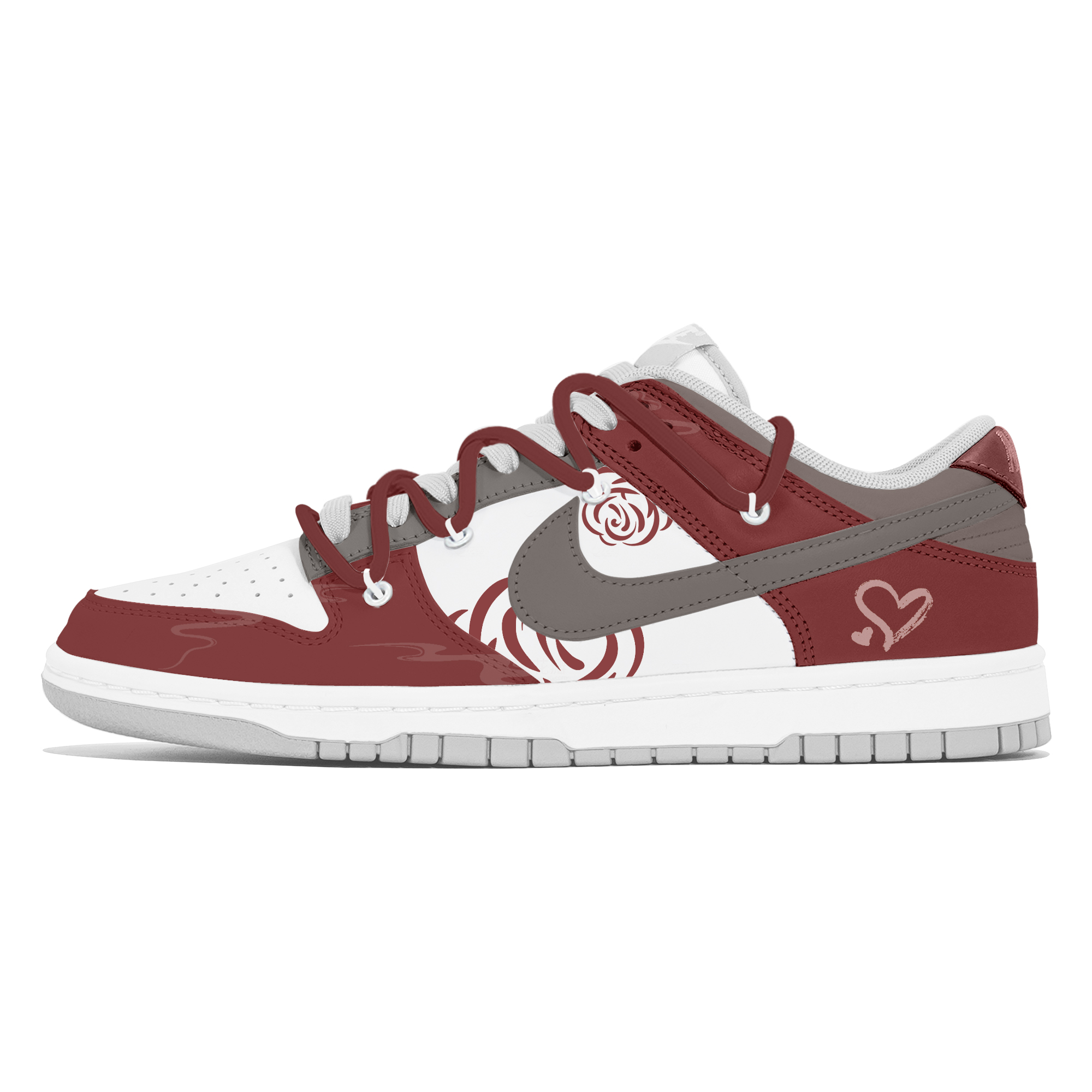 

Nike Кроссовки для скейтбординга Dunk, износостойкие, низкие, мужские, красные, белые
