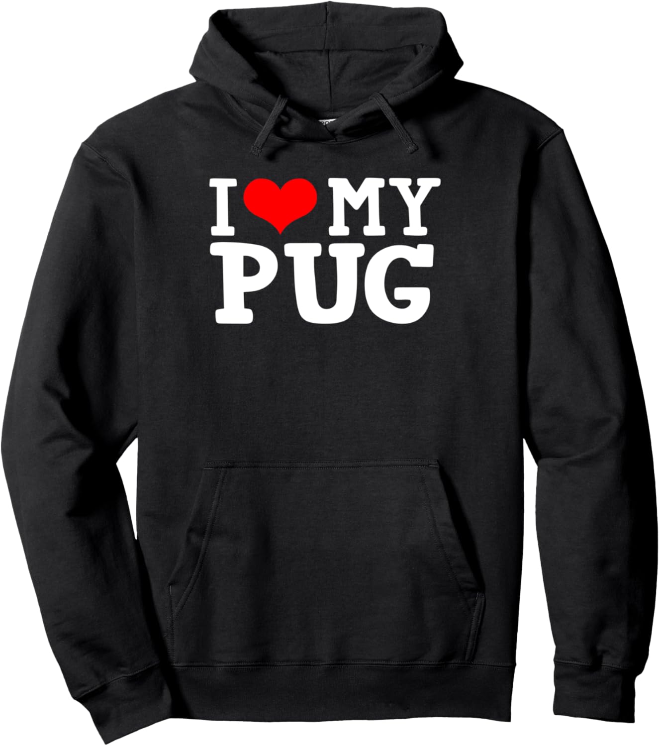 

Толстовка с надписью «Я люблю мопсов» Pug Lover & Pug Owner Gift, черный