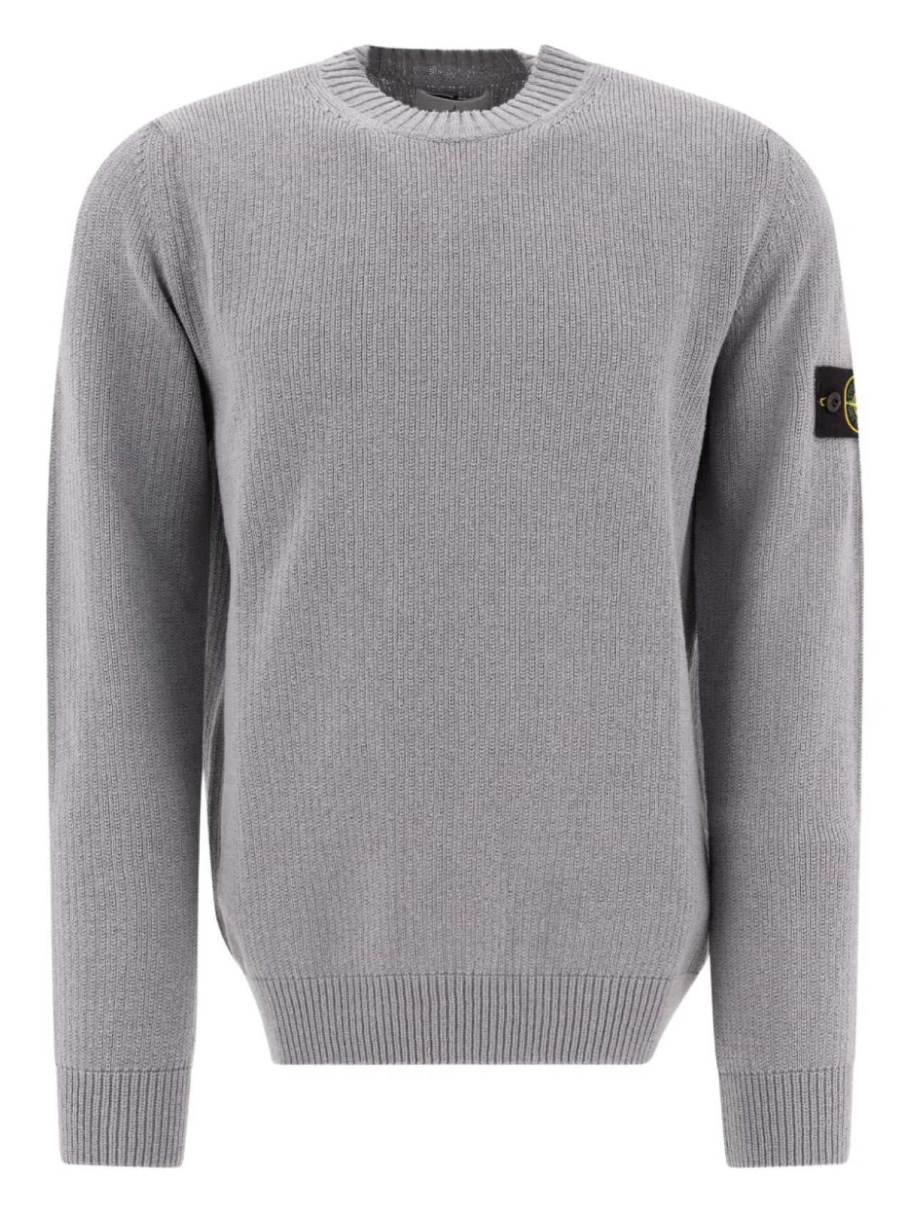 

Ребристый свитер с круглым вырезом Stone Island, серый