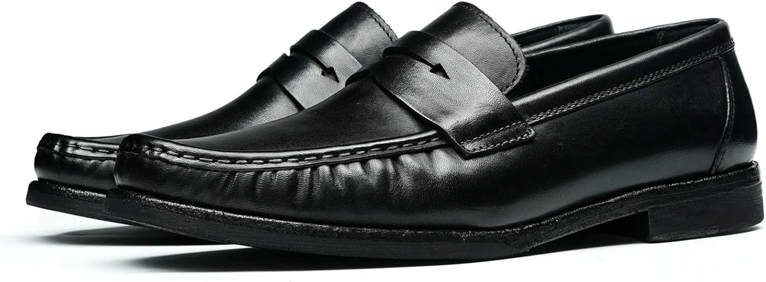 Лоферы мужские из конской кожи, Loafers A038-2, черный WinDhana — фото 2