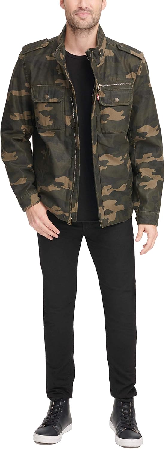 Мужская военная куртка Levi's из стираного хлопка (стандартные размеры, большие и высокие), Camo Filled — фото 4