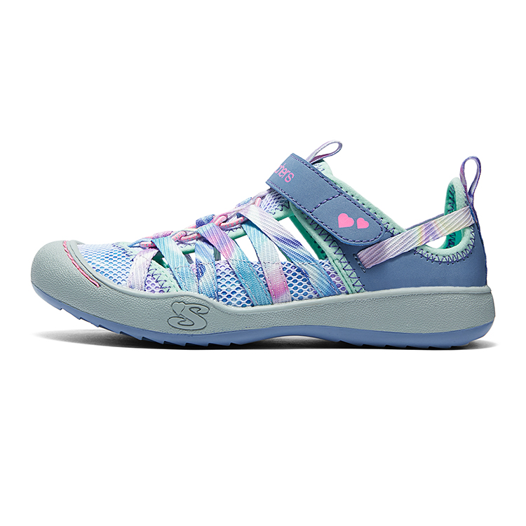 

Амортизирующая износостойкая низкая сандалия сине-серая детская Skechers