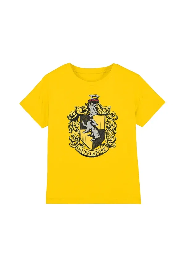 Футболка Harry Potter Drawn Hufflepuff Crest Print T-Shirt Cotton Soul, желтый