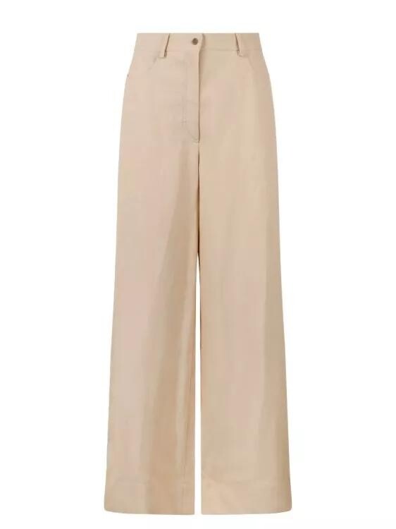 

Брюки палаццо из смесового льна Alberta Ferretti, бежевый