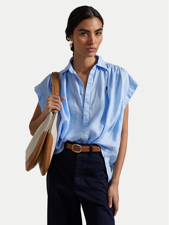 

Свободная рубашка 211935131005 Polo Ralph Lauren, голубой