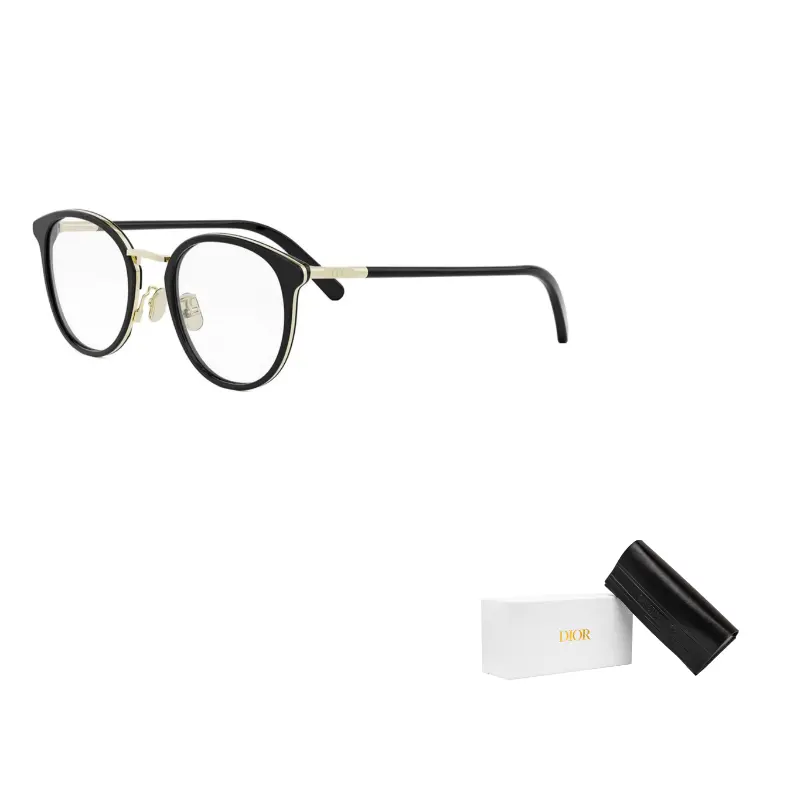 

DIOR Ацетатные металлические круглые очки унисекс черные, Black