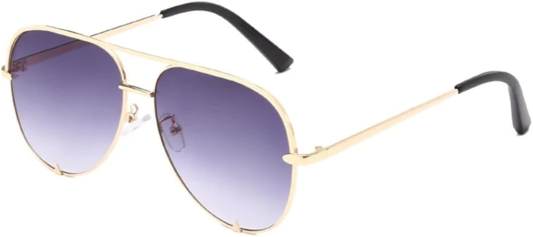 

Солнцезащитные очки с защитой UV400 | Увеличенная металлическая оправа | для женщин и мужчин, для занятий спортом на открытом воздухе и вождения DSVIGF, Gold Gradient Gray