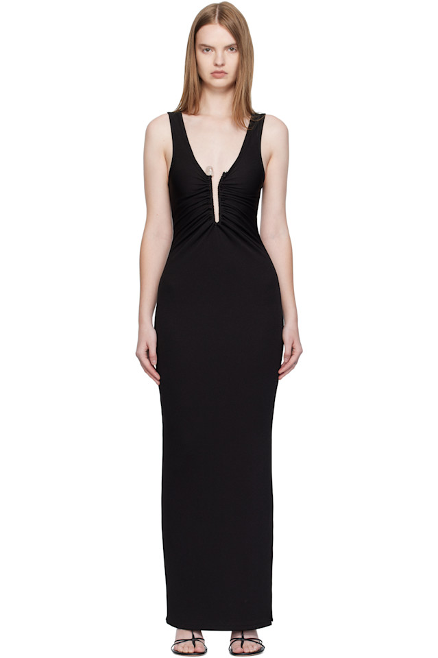 

Платье-Макси с кристаллами и булавками Christopher Esber, черный