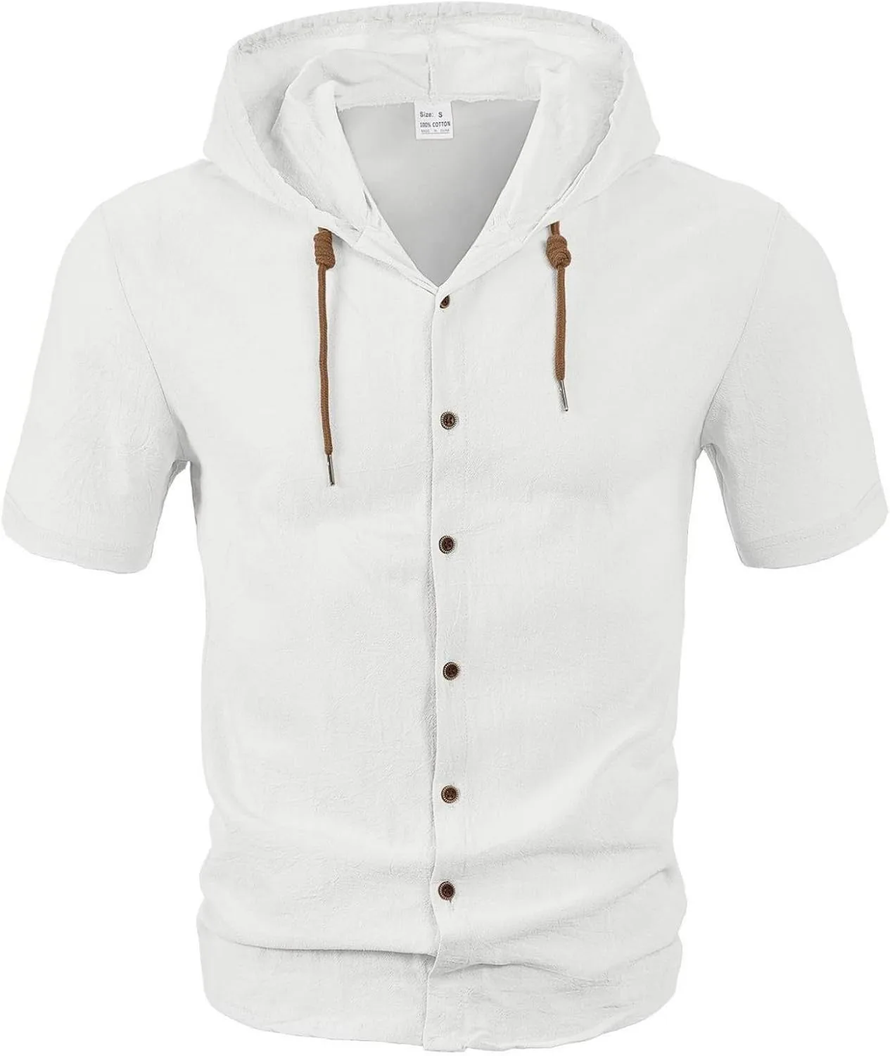 

Худи с капюшоном для мужчин, лето, короткий рукав, лен