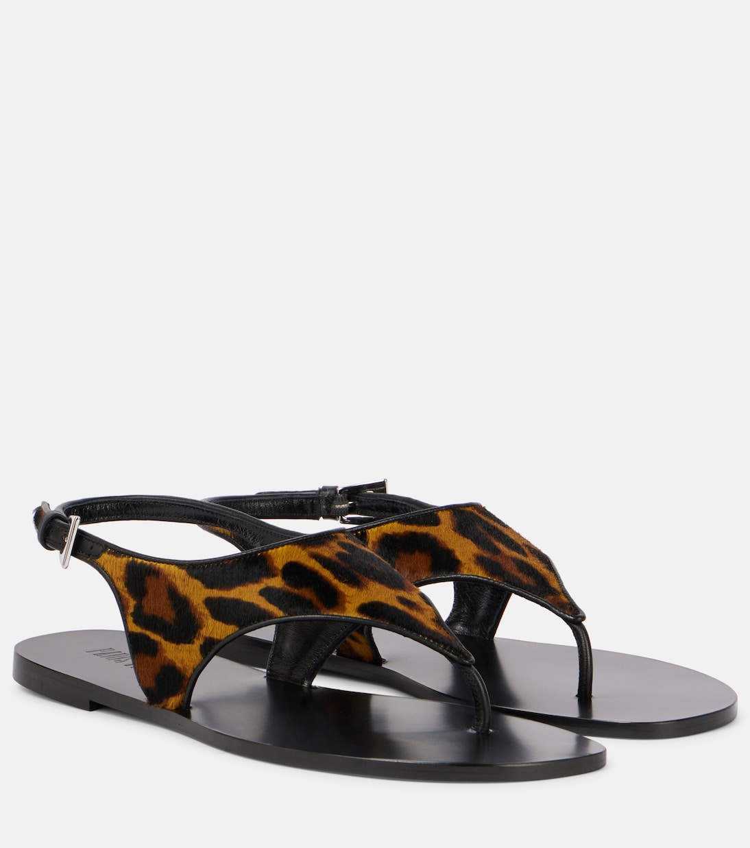 Сандалии Amalfi из телячьей шерсти с леопардовым принтом Paris Texas, Mustard Leopard