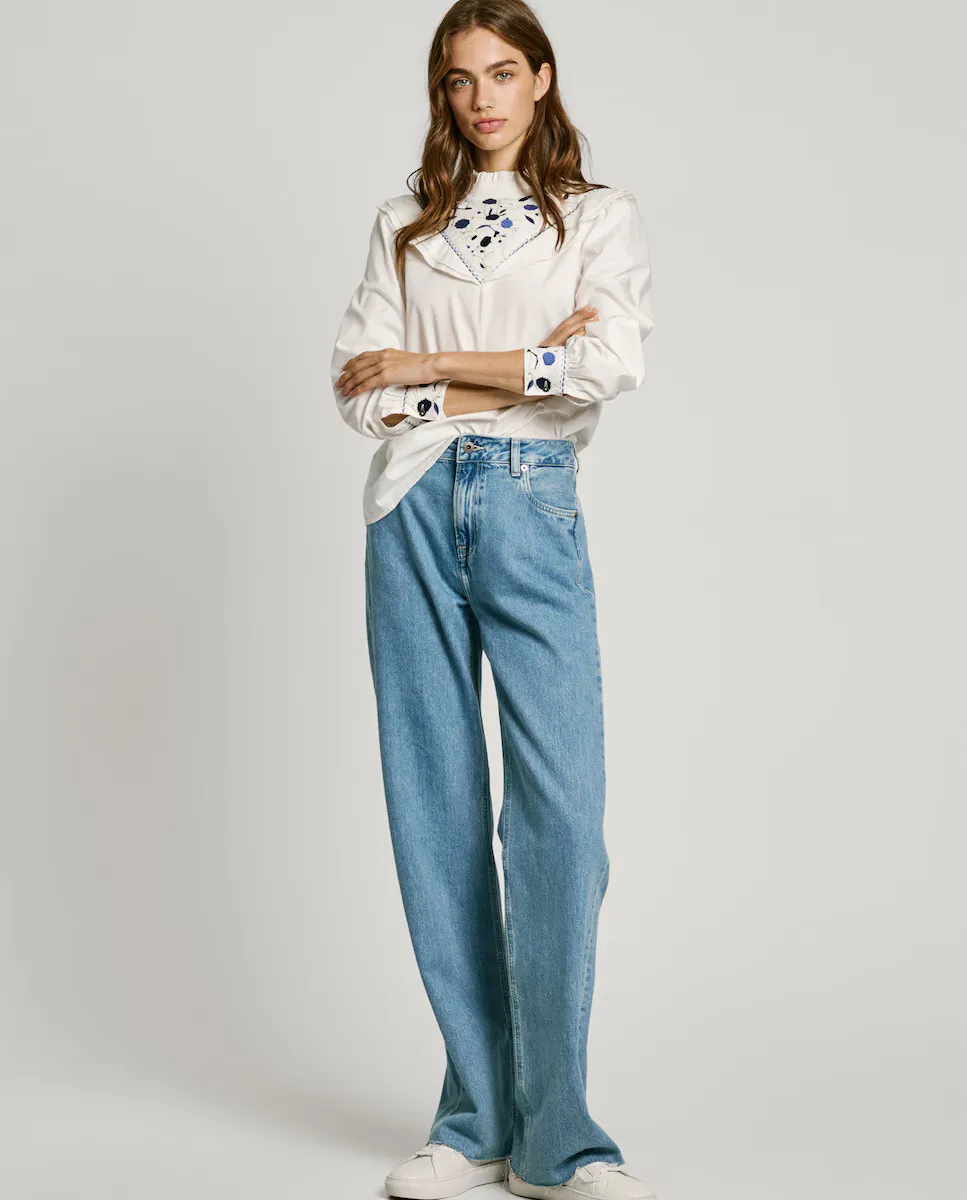 

Женские прямые джинсы с высокой посадкой Pepe Jeans, синий