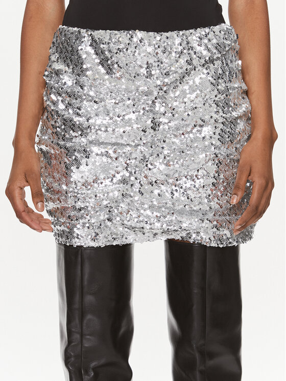 

Мини-юбка slim fit 4945984 Herskind, серебряный