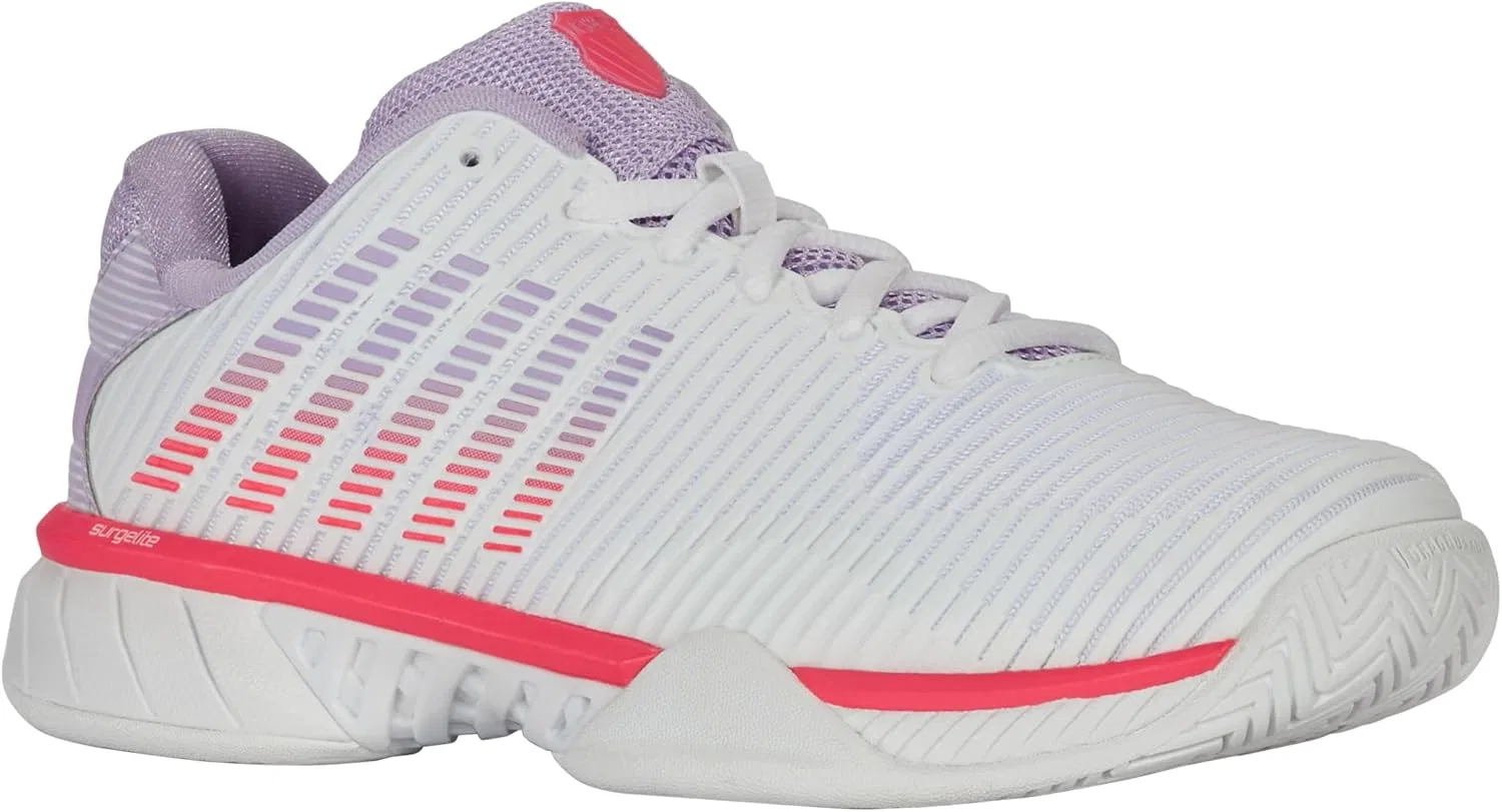 Кроссовки для тенниса K-Swiss Hypercourt Express 2, белый/орхидея/неоновое пламя — фото 2
