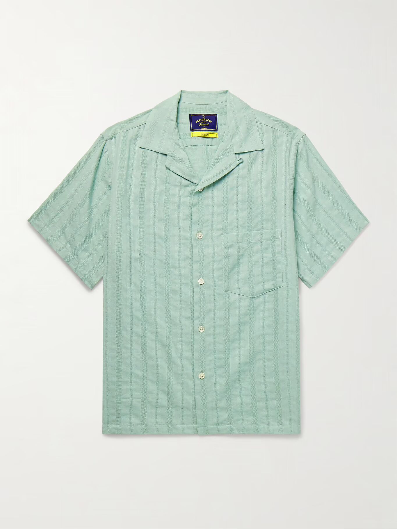 

Рубашка Almada Convertible-Collar из хлопка и марли с вышивкой PORTUGUESE FLANNEL, цвет Leaf green