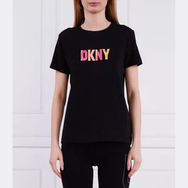 

Футболка маленького размера со светоотражающим логотипом Dkny, черный