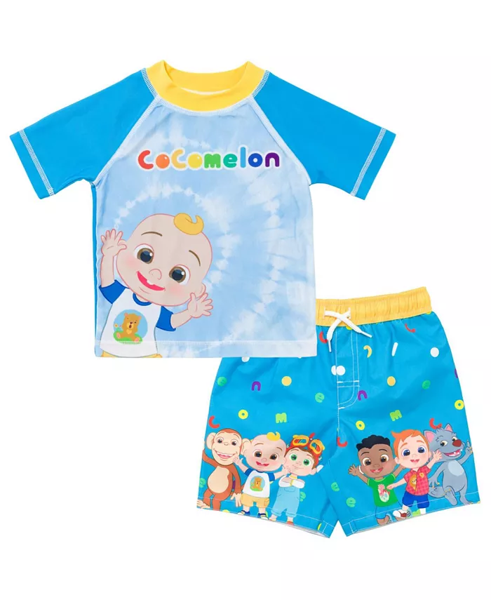 

Комплект для плавания для мальчиков: рашгард и плавки Toddler Boys CoComelon, мультиколор