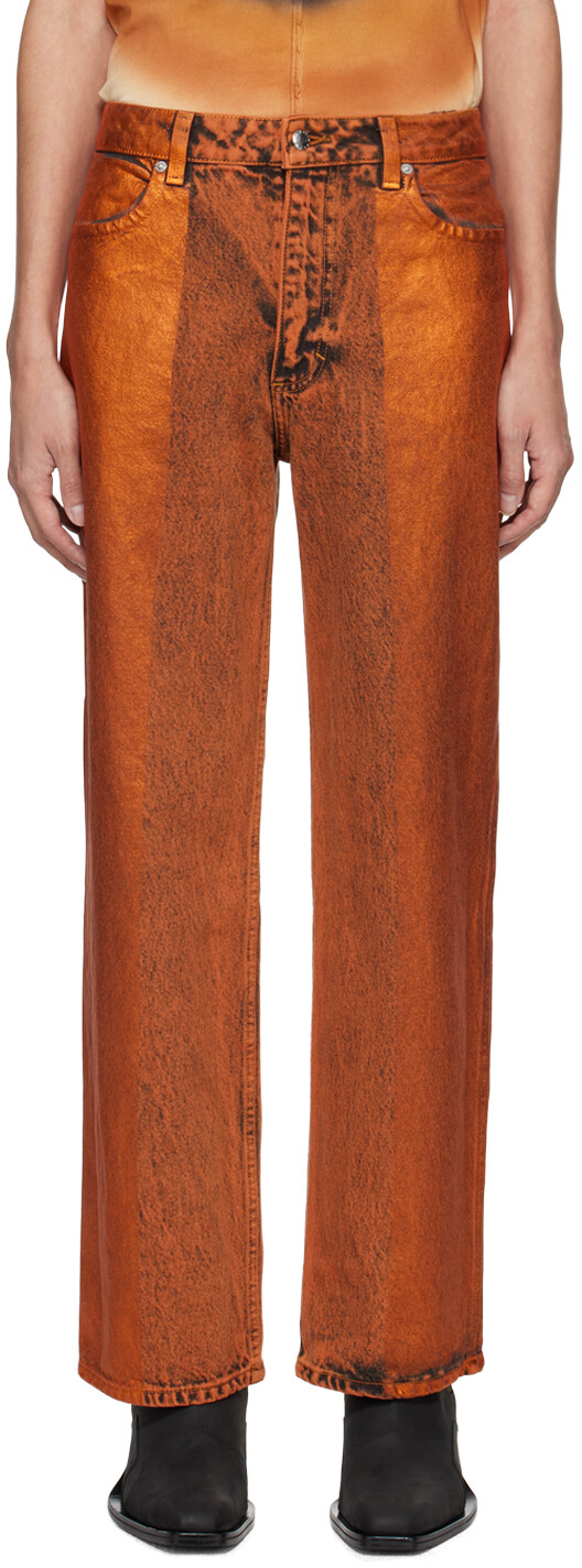 

Оранжевые широкие джинсы Eckhaus Latta, цвет Copper
