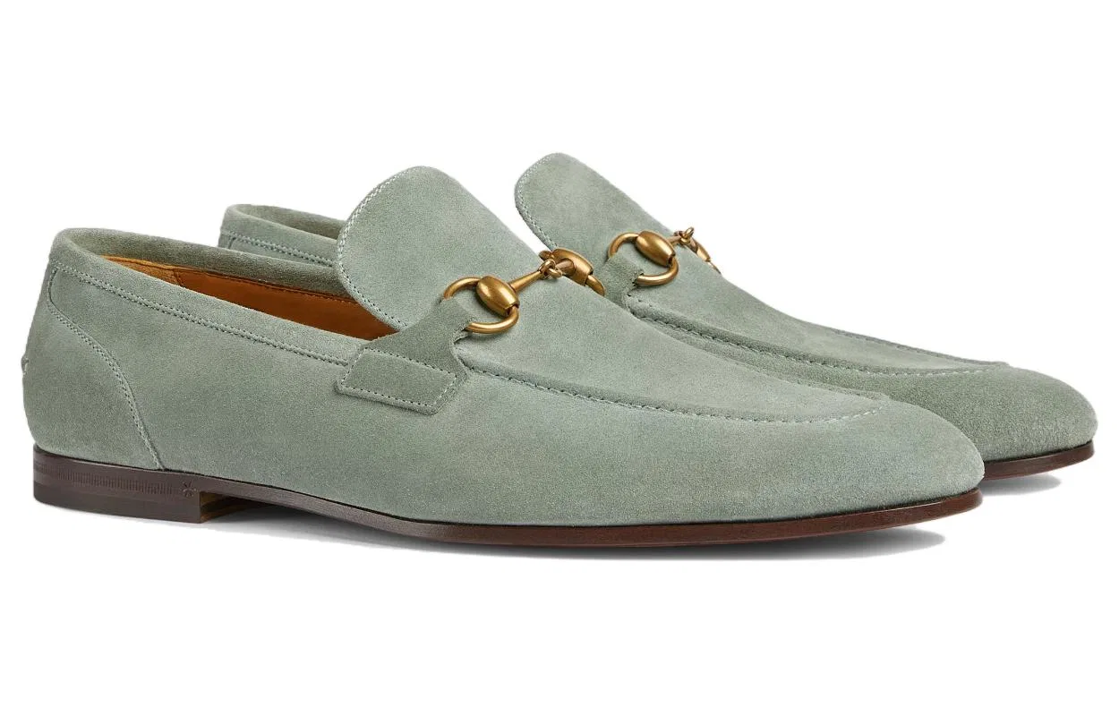 Лоферы кожаные GUCCI Green — фото 4