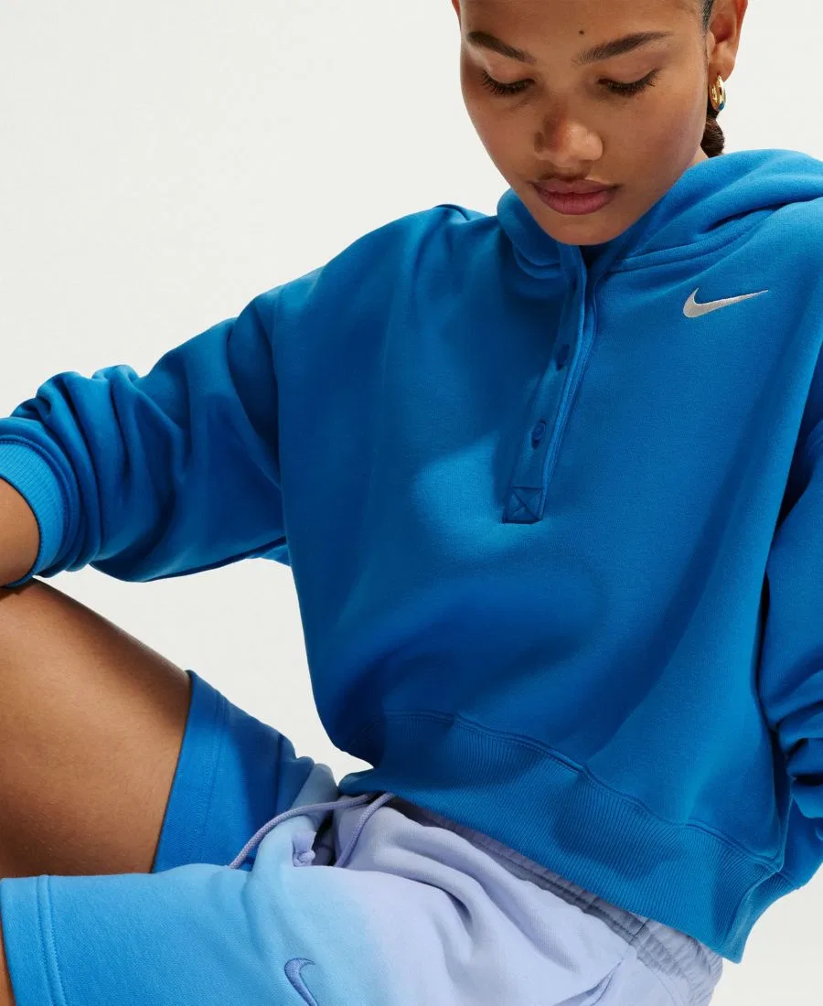 Женские спортивные шорты Phoenix Fleece средней посадки Nike, Hydrogen Blue/Light Photo Blue — фото 3