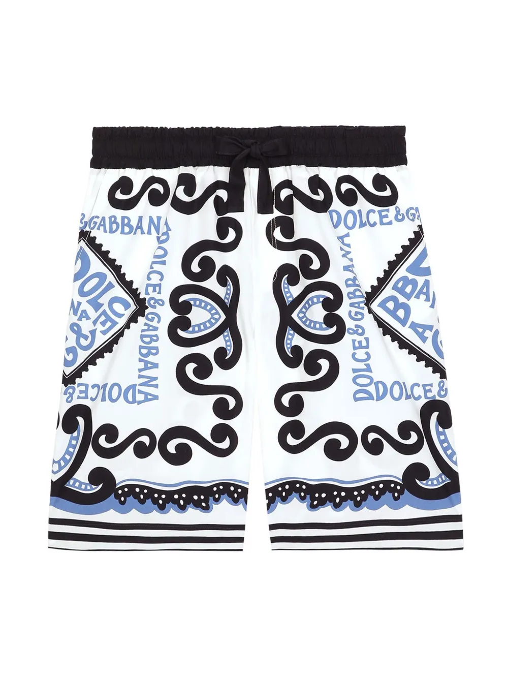 

Шорты с кулиской и принтом Marina Dolce & Gabbana Kids, белый