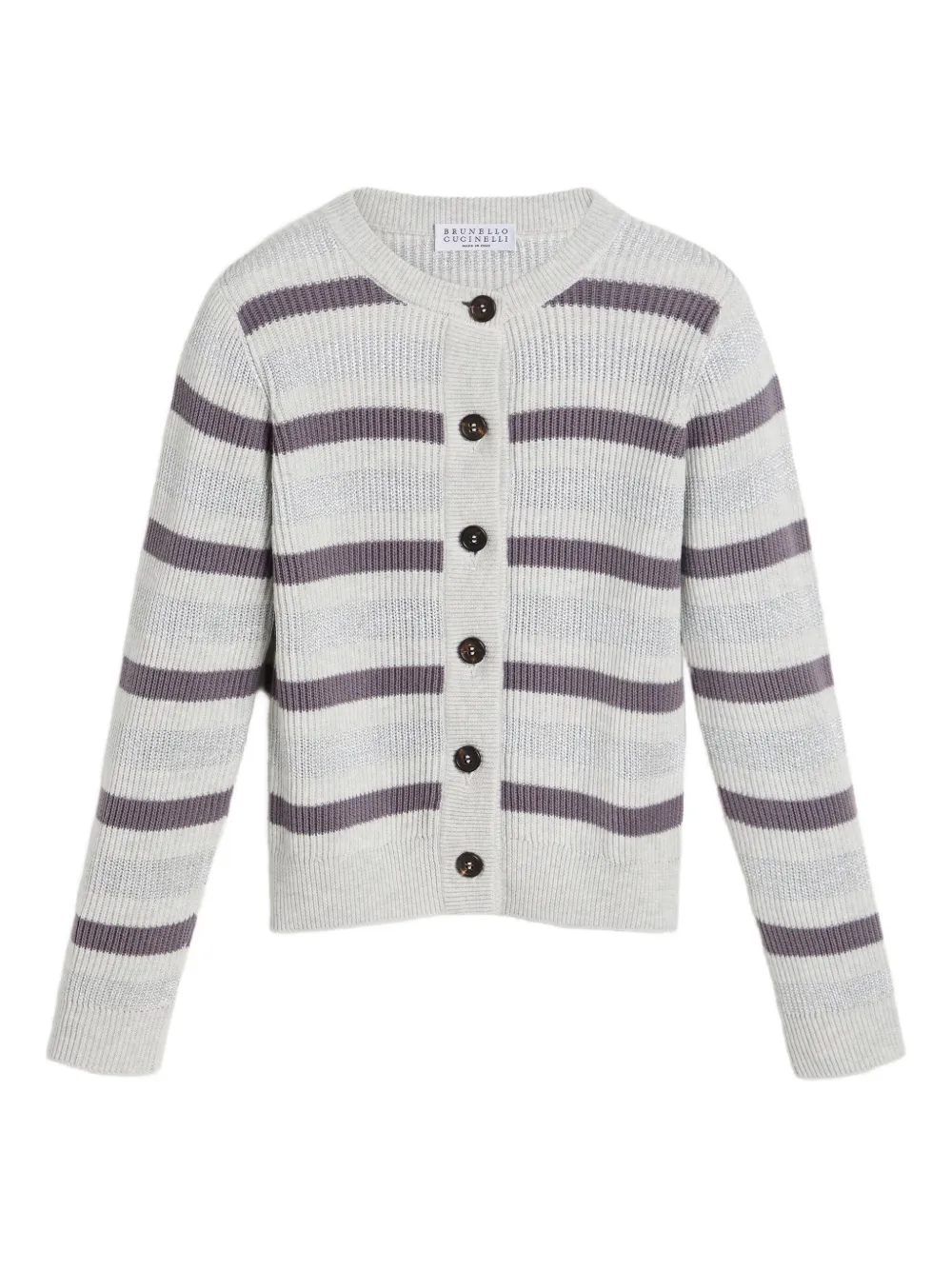 

Кардиган в полоску Brunello Cucinelli Kids, серый