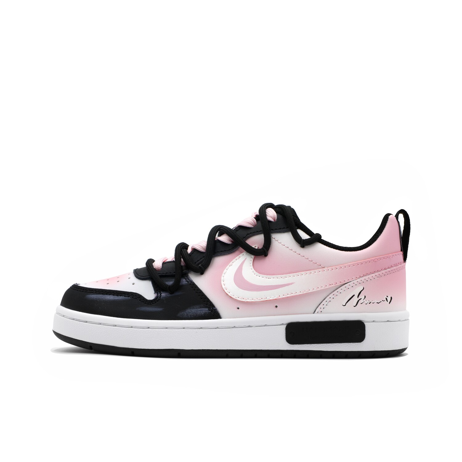 

Кроссовки Nike Court Borough Skateboarding Shoes Women's Low-top Black/white/pink, розовый