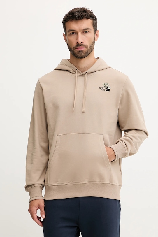 

Хлопковая толстовка Flowe Dome The North Face, коричневый