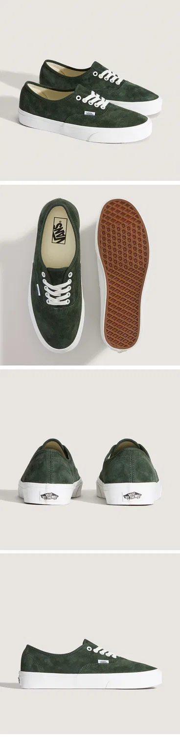 Мужские низкие кроссовки Authentic из свиной замши цвета "Dried Kelp" от Vans — фото 3