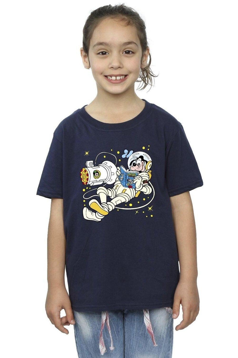 

Хлопковая футболка Goofy Reading In Space Disney, темно-синий
