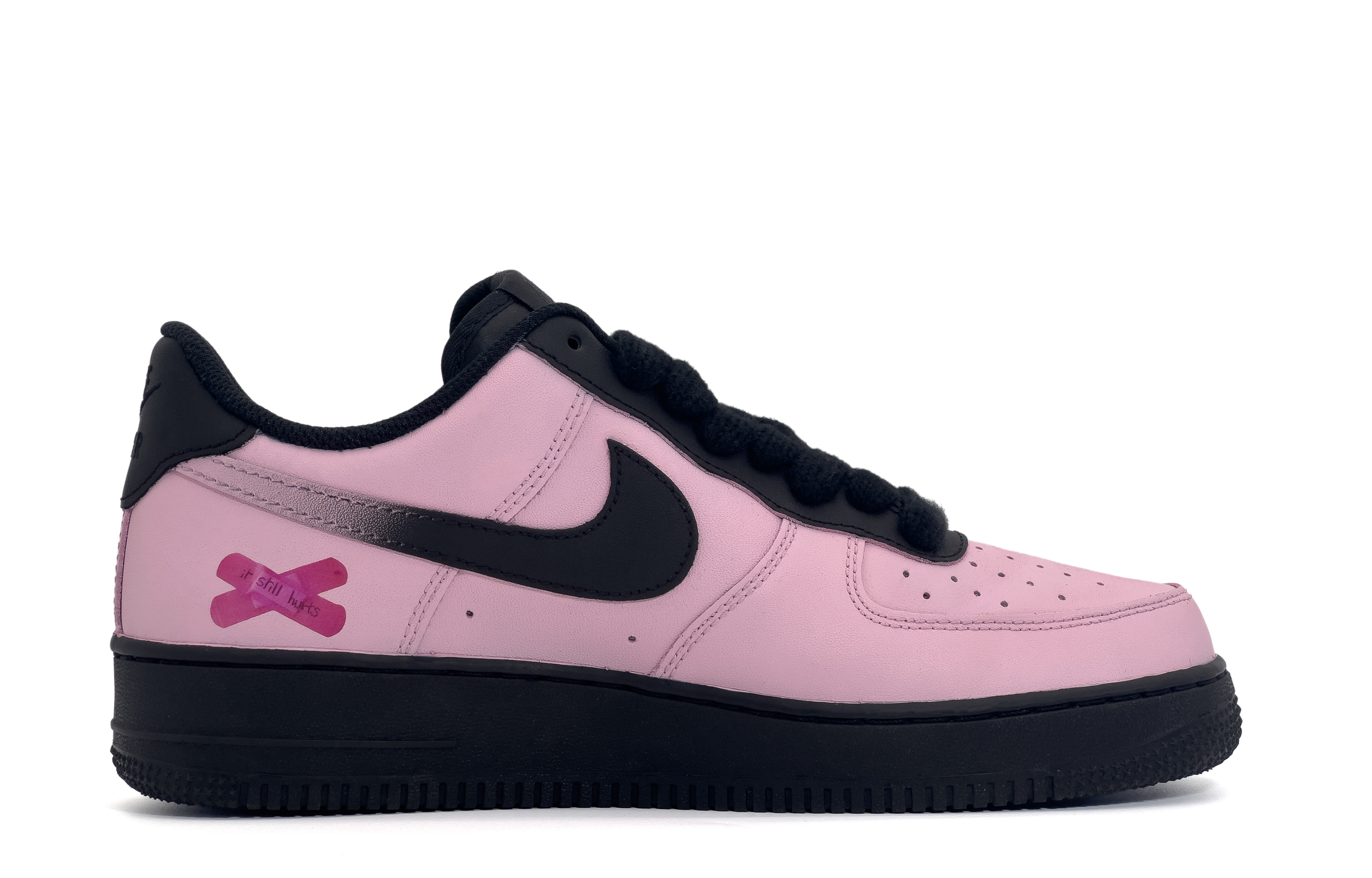 Nike Кроссовки Air Force 1 Scroll Bar Low Top для скейтбординга, унисекс, черно-розовые — фото 3