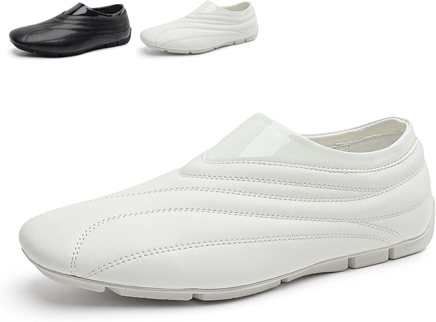

Мужские слипоны Легкие прогулочные туфли для мужчин Ежедневные удобные слип-оноверы Комфортные повседневные лоферы Generic, белый