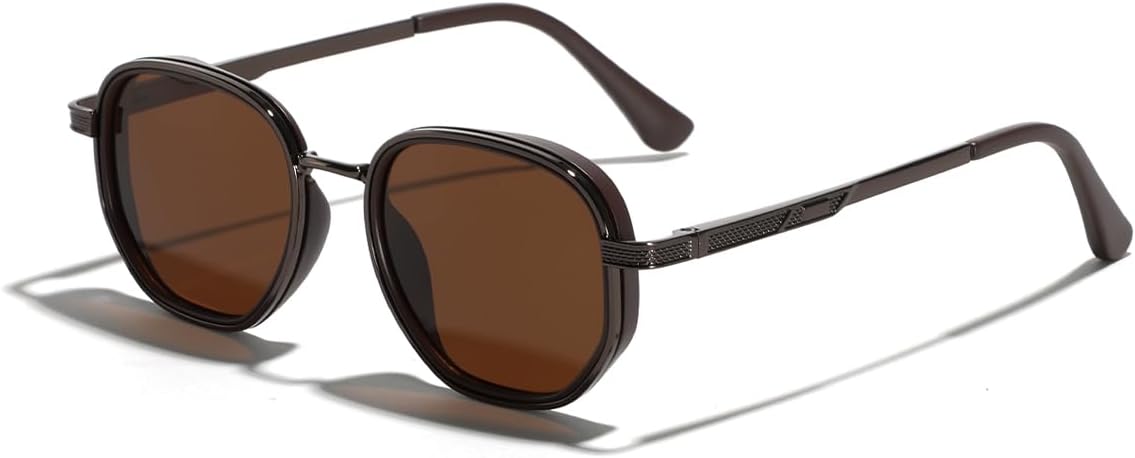 

Поляризованные солнцезащитные очки круглые и квадратные женские TR90, унисекс солнцезащитные очки мужские металлические TAC UV400 линзы, очки для вождения, вечеринки weiyuchen, Brown