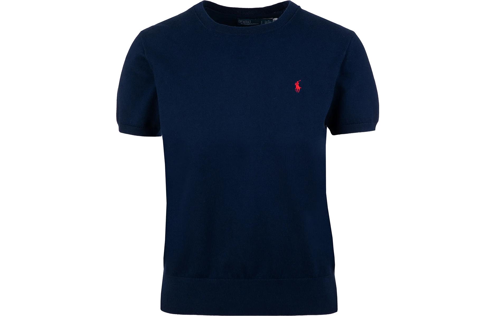 

Трикотажная футболка с вышитым логотипом Polo Ralph Lauren, синий