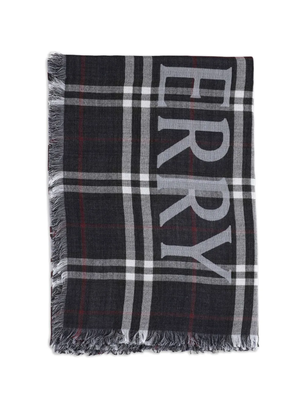 

Клетчатый шарф с бахромой Burberry, синий