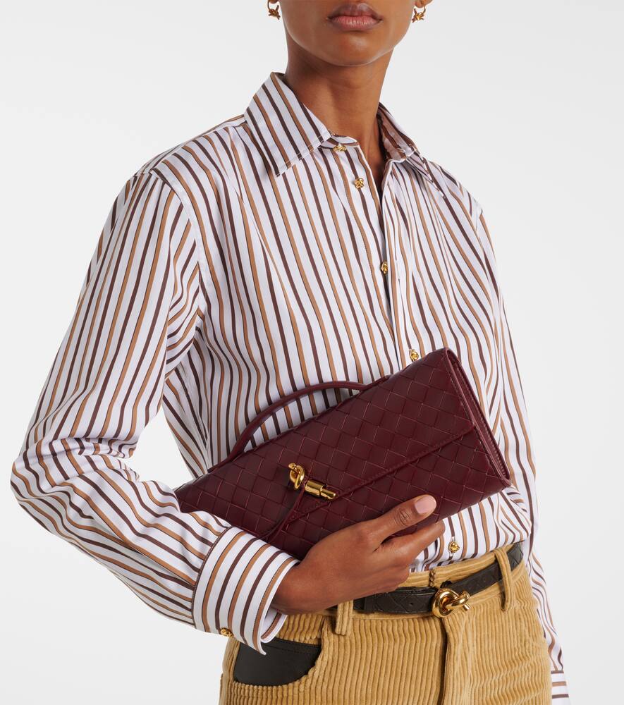 Клатч Andiamo Intrecciato из кожи Bottega Veneta, Barolo-M Brass — фото 2