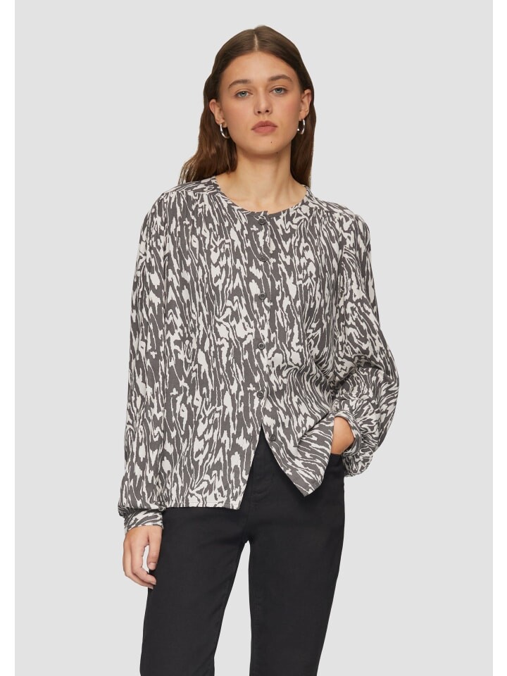 

Блуза QS Bluse langarm, цвет Beige-schwarz