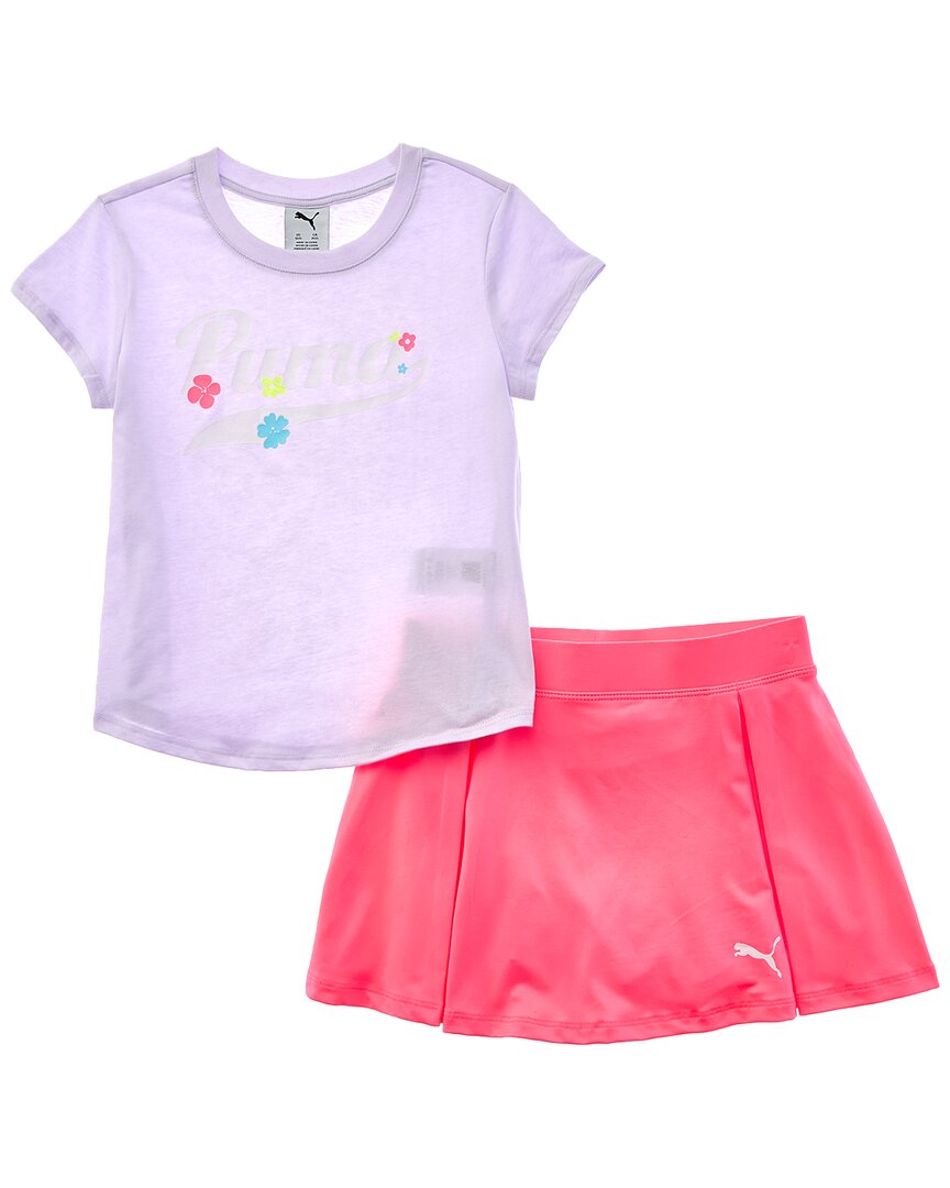 

Комплект PUMA из двух предметов: футболка и юбка-шорты, розовый