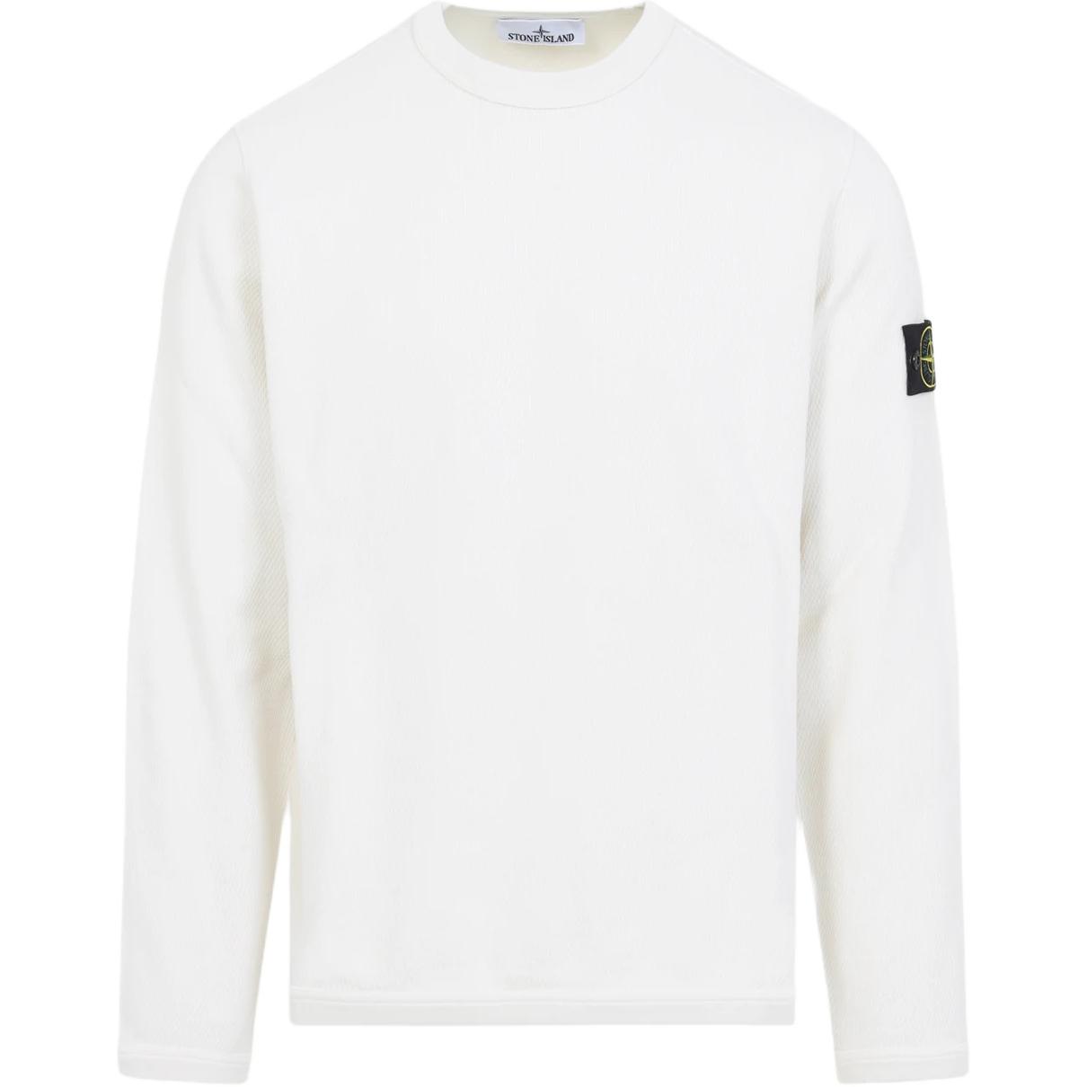 

STONE ISLAND Свитшот мужской белый с круглым вырезом Moderate