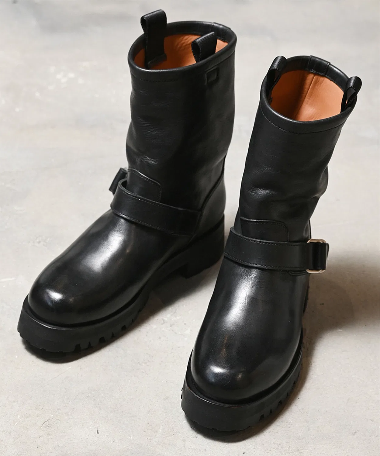 Ботинки инженерные EARLE ER3444 из кожи, чёрные